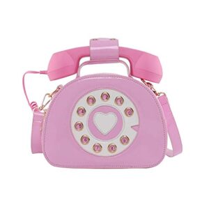 sukutu telephone shaped purse shoulder crossbody tote bags women retro phone top-handle handbags for girls