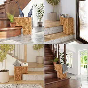 Woven Stair Step Basket | Multi Story House Wicker Storage Baskets for Stairsteps - Shoe Organizer, Laundry Gathering Basket, Hyacinth Storage Basket, Toy Storage - By MadeTerra (Natural)