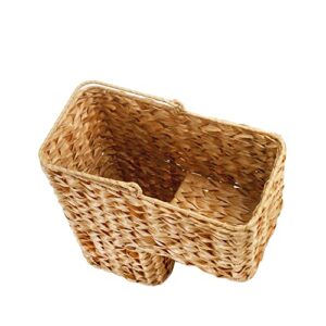 Woven Stair Step Basket | Multi Story House Wicker Storage Baskets for Stairsteps - Shoe Organizer, Laundry Gathering Basket, Hyacinth Storage Basket, Toy Storage - By MadeTerra (Natural)
