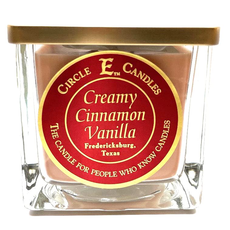 Circle E Candles, Creamy Cinnamon Vanilla Scent, Medium Size Jar Candle, 22oz, 2 Wicks