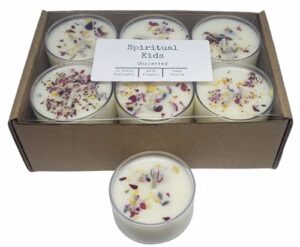 unscented tealights 12ct natural soy wax hand poured with dried flowers | wedding favors | decorations |