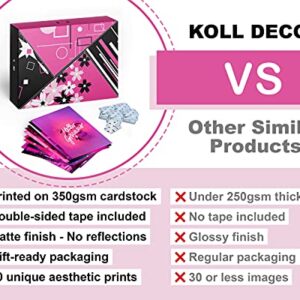 KOLL DECOR Pink wall collage kit - 50 Set 4''x6'' Prints Aesthetic wall images neon posters hot pink wall decor Room Collage Decoration for Teen Girls