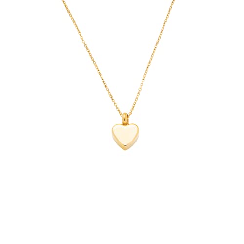 Oaktree Memorials Heart Cremation Necklace, Urn Pendant, Necklace Urn, Necklace Urn for Ashes, Cremation Jewelry, Stainless Steel, 18K Gold Plated (Gold)