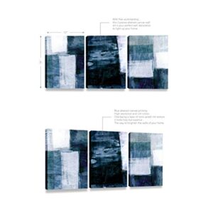 Kaupuar 3 Pieces Canvas Wall Art-Gray Blue Abstract Art Painting-Modern Canvas Artwork Wall Decor Ready to Hang 12''x16'', 3 Pieces