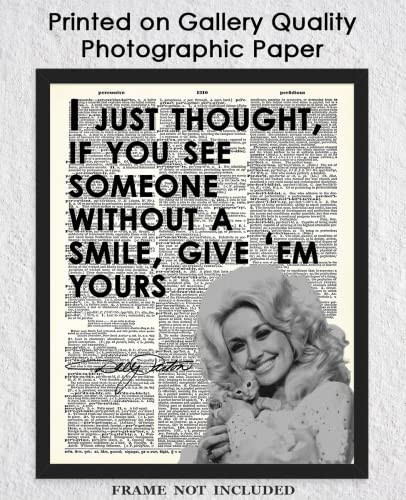 "If You See Somebody Without a Smile…" Dolly Parton: Positive Quotes; Inspirational, Motivational, Affirmation Wall Art Decor Poster for Office, Classroom, Livingroom, Bedroom | Unframed Posters 8x10"