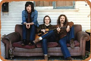 gffyyu crosby stills nash young classic rock poster 8” x 12” retro metal tin sign