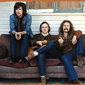 GFFYYU Crosby Stills Nash Young Classic Rock Poster 8” x 12” Retro Metal Tin Sign