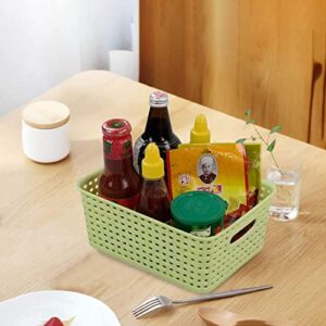 Waikhomes 6-Pack Plastic Weave Baskets, Desktop Pantry Organizer Basket Bins