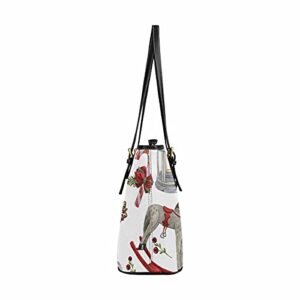 InterestPrint Christmas Ornaments, Toy and Decoration Casual PU Leather Tote Shoulder Handbag for Women