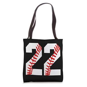 vintage baseball mom #22 jersey baseball jersey number 22 tote bag