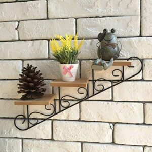 BESPORTBLE Rustic Shelving 1PC Staircase Wall Hanging Rural Style Wall Clothing Store Coffee Shop Household Mount Ornament Shelf Wall Mounted Bookshelves