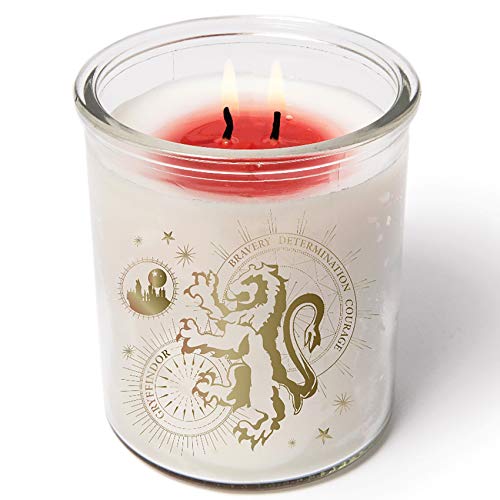 Harry Potter Color Changing Gryffindor Candle, Large 10 oz - Wax Turns from White to Red When Lit - Soy Wax, Unscented - Great Gift for Harry Potter Fans