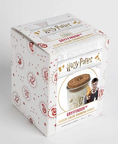 Harry Potter Color Changing Gryffindor Candle, Large 10 oz - Wax Turns from White to Red When Lit - Soy Wax, Unscented - Great Gift for Harry Potter Fans