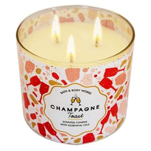 white barn bath and body works, 3-wick candle w/essential oils – 14.5 oz – 2021 spring scents! (champagne toast)