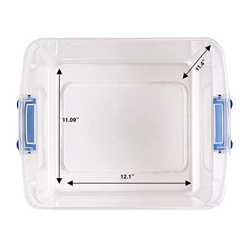 HOMZ Heavy Duty Modular Stackable Storage Tote Containers with Latching Lids, 31 Quart Capacity, Clear, 8 Count