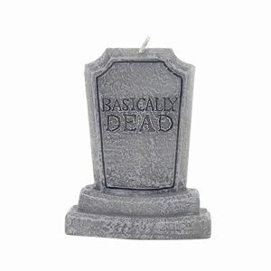 gift republic basically dead tombstone candle, one size, grey