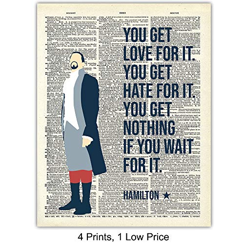 Lin-Manuel Miranda Merch - Alexander Hamilton Musical Merchandise - Motivational Wall Art - Patriotic Gifts - Inspirational Quotes Wall Decor - Office Wall Decor Posters - Broadway Gifts