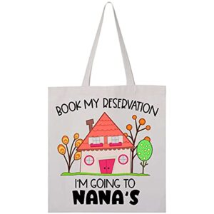 inktastic book my reservation i’m going to nana’s- house tote bag 0020 white 3b2d8