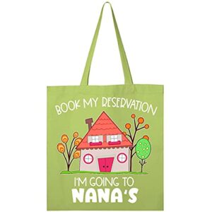 inktastic book my reservation i’m going to nana’s- tote bag lime green 3b2d7