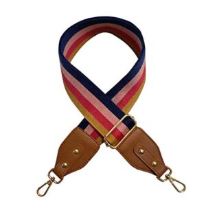 beacone wide purse strap replacement adjustable crossbody handbag strap belt (stripe rose brown)