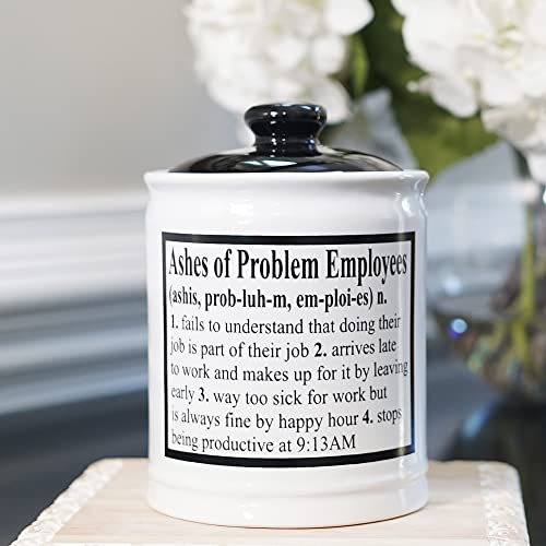 Cottage Creek Ashes of Problem Employees Piggy Bank, Funny Candy Jar, Boss Gifts