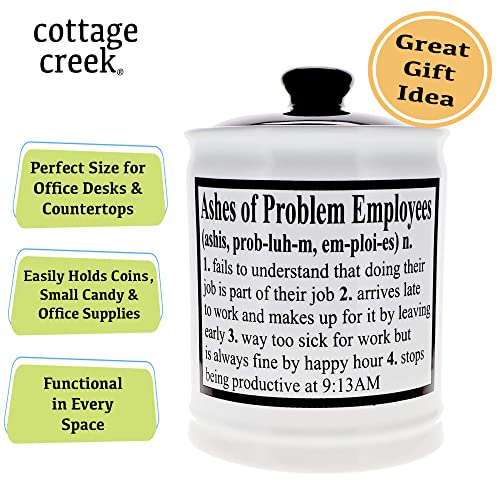 Cottage Creek Ashes of Problem Employees Piggy Bank, Funny Candy Jar, Boss Gifts