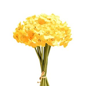 Mandy's 12pcs Yellow Flowers Artificial Daffodils Flowers 16" for Party Home Decoration