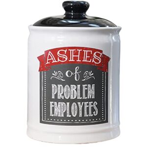 cottage creek ashes of problem employees piggy bank, candy jar with lid, boss gifts