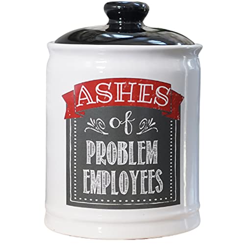 Cottage Creek Ashes of Problem Employees Piggy Bank, Candy Jar with Lid, Boss Gifts