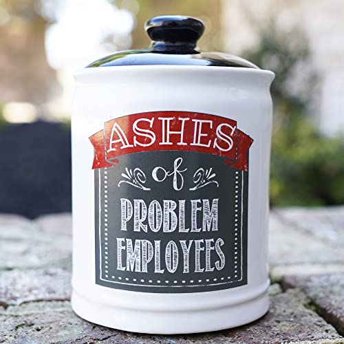 Cottage Creek Ashes of Problem Employees Piggy Bank, Candy Jar with Lid, Boss Gifts