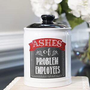 Cottage Creek Ashes of Problem Employees Piggy Bank, Candy Jar with Lid, Boss Gifts