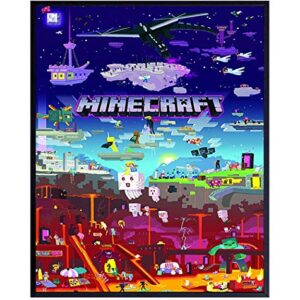 Minecraft Poster - 8x10 Minecraft Wall Decor - Minecraft Party Decorations - Cool Unique Gift for Boys, Men, Gamer, Video Game, Arcade Games, Xbox, Nintendo, Gaming Fan - Game Room Decor