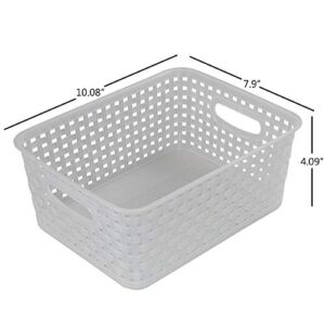 Idomy 6-Pack Plastic Storage Baskets, Clear