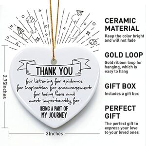 Thank You Gifts, Thank You for Being a Part of My Journey, Ornament Keepsake Sign Heart Plaque Thank You Gift, Appreciation Gifts for Women Men Friends Sister Coworkers Teachers Boss Colleague