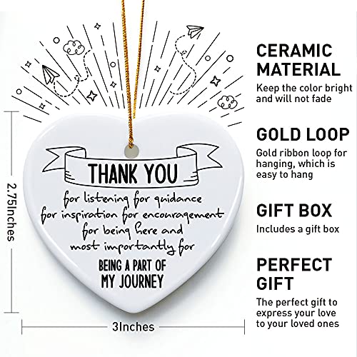 Thank You Gifts, Thank You for Being a Part of My Journey, Ornament Keepsake Sign Heart Plaque Thank You Gift, Appreciation Gifts for Women Men Friends Sister Coworkers Teachers Boss Colleague