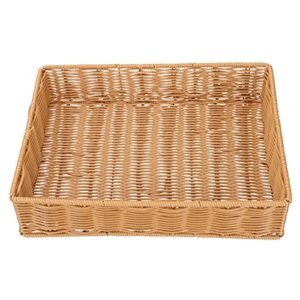 cabilock water hyacinth storage baskets rectangular wicker baskets braided weave pantry basket with built- in handles rustic woven basket for organizing 37 27 8cm