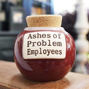 Cottage Creek Ashes of Problem Employees Piggy Bank, Ceramic Candy Jar, Fun Gifts