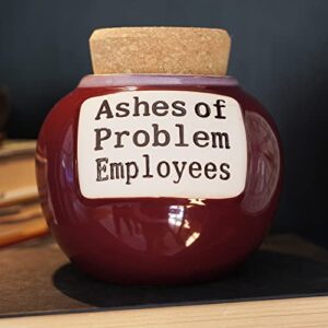 Cottage Creek Ashes of Problem Employees Piggy Bank, Ceramic Candy Jar, Fun Gifts