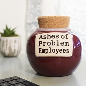 Cottage Creek Ashes of Problem Employees Piggy Bank, Ceramic Candy Jar, Fun Gifts