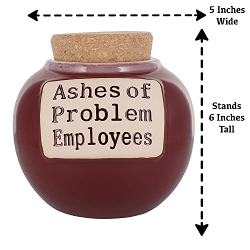 Cottage Creek Ashes of Problem Employees Piggy Bank, Ceramic Candy Jar, Fun Gifts