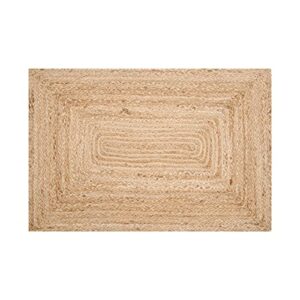 jute braid natural rug 2x3′ cedar wood colour, hand woven & reversible for living room kitchen entryway rug,jute burlap braided rag rug 24×36 inch,farmhouse rag rug, rustic rug,natural look rug