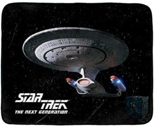 intimo star trek the next generation uss enterprise ncc-1701-d starship fleece plush throw blanket 60″ x 48″ (152cm x 122cm)