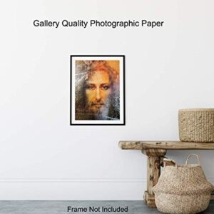 Jesus Christ Wall Art - Jesus Wall Decor - Religious Christian Room Decor for Bedroom, Home, Church - Catholic Gifts - Inspirational Gift for Pastor, Priest, Ordained Minister - Picture Poster