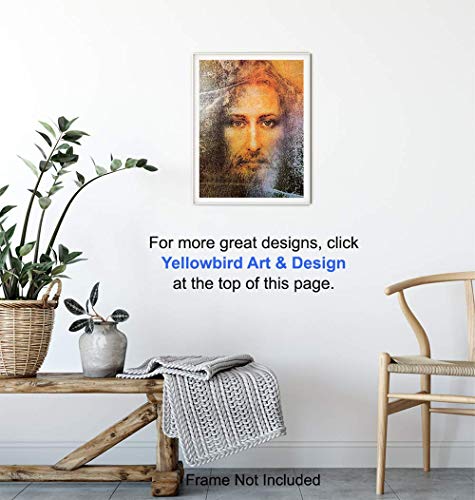 Jesus Christ Wall Art - Jesus Wall Decor - Religious Christian Room Decor for Bedroom, Home, Church - Catholic Gifts - Inspirational Gift for Pastor, Priest, Ordained Minister - Picture Poster