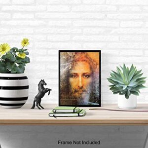 Jesus Christ Wall Art - Jesus Wall Decor - Religious Christian Room Decor for Bedroom, Home, Church - Catholic Gifts - Inspirational Gift for Pastor, Priest, Ordained Minister - Picture Poster