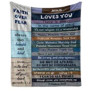 christian gifts for women faith blanket 50″x60″- best gifts for christian women/men – inspirational gifts for women – religious gifts for men – funny christian christmas, birthday throw blanket