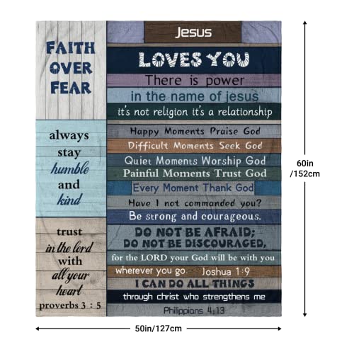 Christian Gifts for Women Faith Blanket 50"x60"- Best Gifts for Christian Women/Men - Inspirational Gifts for Women - Religious Gifts for Men - Funny Christian Christmas, Birthday Throw Blanket