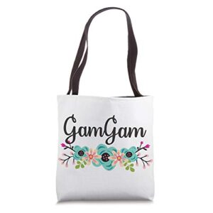 gamgam gifts from grandkids floral personalized name gift tote bag