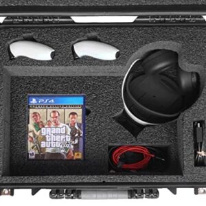 Case Club Carrying Case fits PS5 with Headset Storage - Hard Shell Travel Case fits Playstation 5 Console, Headset, Controllers, Games, PS5 Stand & Accessories- Waterproof Case fits Disc, Digital