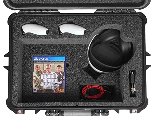 Case Club Carrying Case fits PS5 with Headset Storage - Hard Shell Travel Case fits Playstation 5 Console, Headset, Controllers, Games, PS5 Stand & Accessories- Waterproof Case fits Disc, Digital